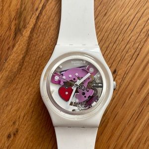 Super cute heart swatch watch